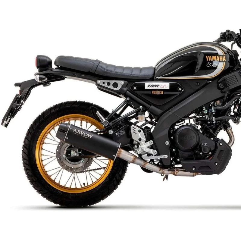 Arrow Rebel Exhaust with Carbon End Cap for Yamaha XSR 125 (21-24) Solo Oggi