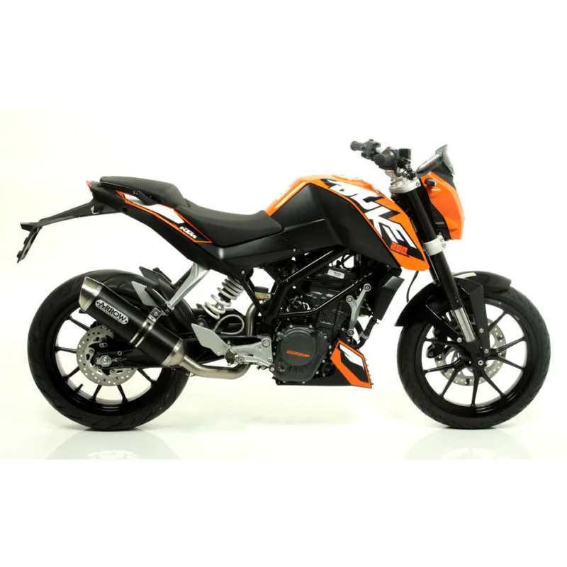 Ultime Pezzi Arrow Street Thunder Aluminum Dark Exhaust Muffler for KTM DUKE 125 (11-16); DUKE 200 (11-14)
