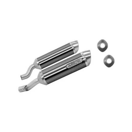 Arrow Thunder Approved Aluminium Dark Exhaust Mufflers (Right + Left) For Kawasaki Z 1000 (10-20) Offerta Limitata