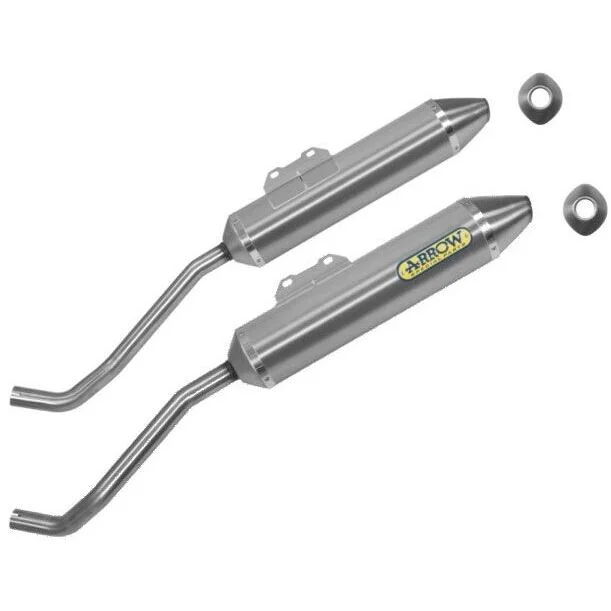 Arrow Thunder Approved Aluminum Exhaust Mufflers (Right + Left) for Yamaha XT 660 R - XT 660 X (04-16) Professionale