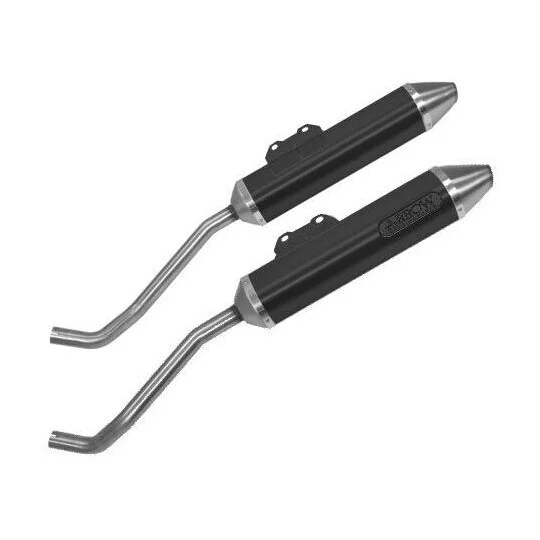 Consegna Rapida Arrow Thunder Approved Dark Aluminum Exhaust Mufflers (Right + Left) For Yamaha XT 660 R - XT 660 X (04-16)