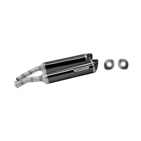 Vendita Finale Arrow Thunder Dark Aluminum Exhaust Mufflers (Right + Left) with Carby End Cap For Yamaha YZF R1 (07-08)