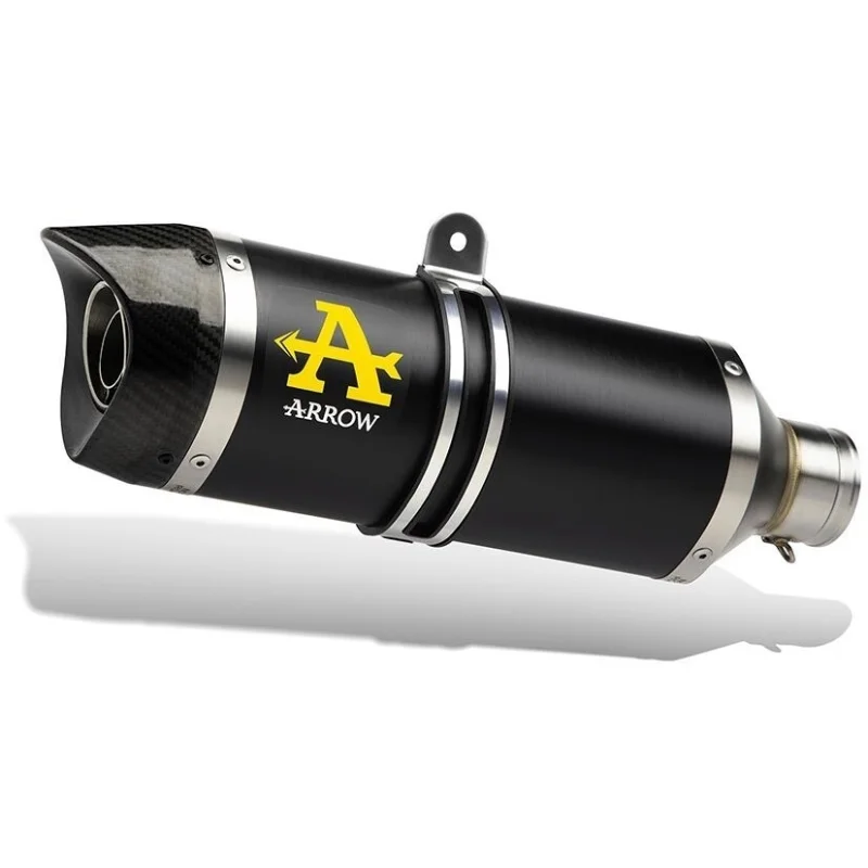 Reso Gratuito Arrow Thunder Dark Aluminum Silencer with Carby End Cap for Aprilia RX / SX 125