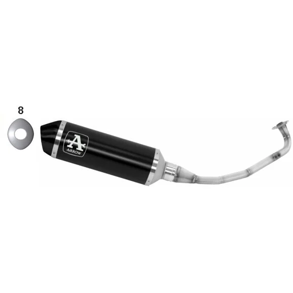 Must-Have Arrow Urban Dark Aluminum Full Exhaust System with Dark End Cap for Honda FORZA 125 (21-24)