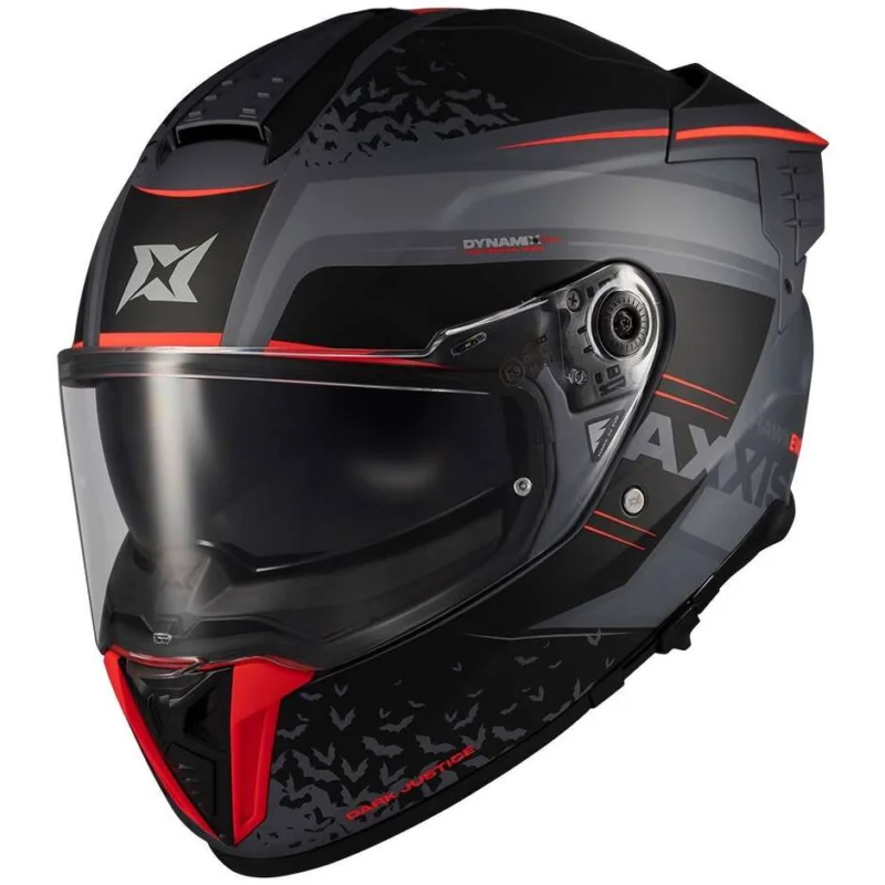 Vendita Finale Axxis FF122SV Hawk Evo SV Dark Justice C1 Full Face Motorcycle Helmet Black Red