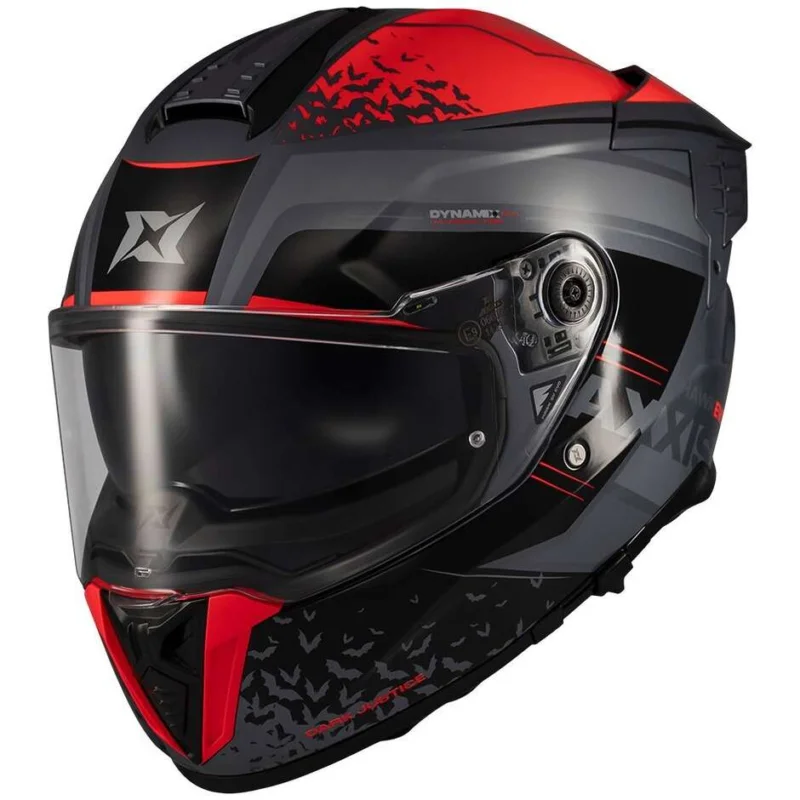 Compra Online Axxis FF122SV Hawk Evo SV Dark Justice C4 Full Face Motorcycle Helmet Black Red