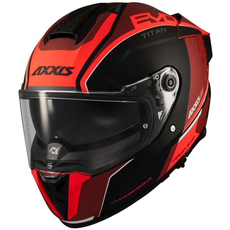 Axxis FF122SV Hawk Evo SV Dark Titan B5 Black Red Full Face Motorcycle Helmet Miglior Prezzo