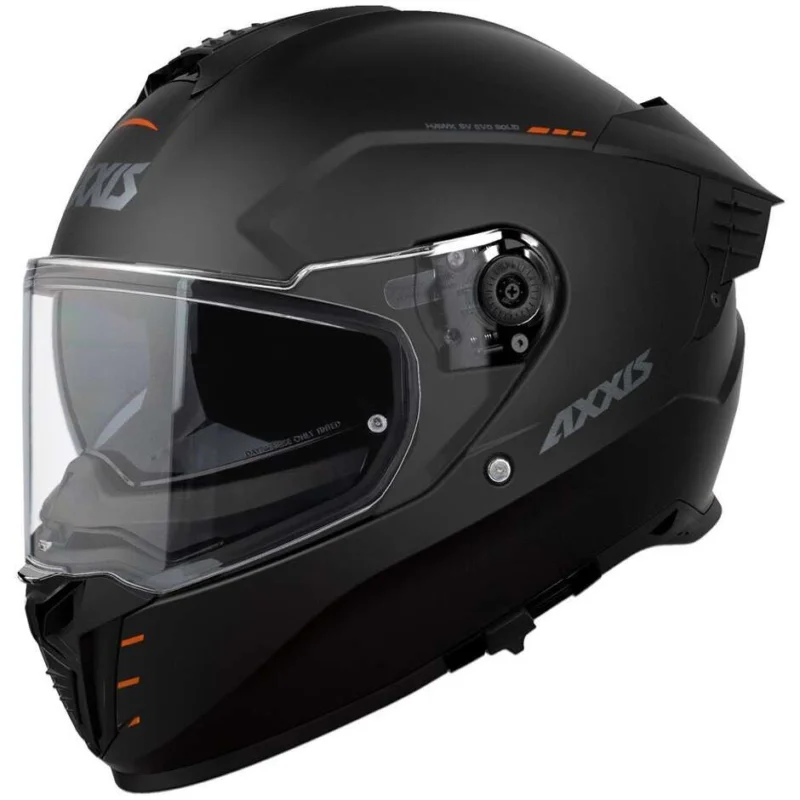 Axxis FF122SV Hawk Evo SV Solid A1 Full Face Motorcycle Helmet, Matte Black Professionale