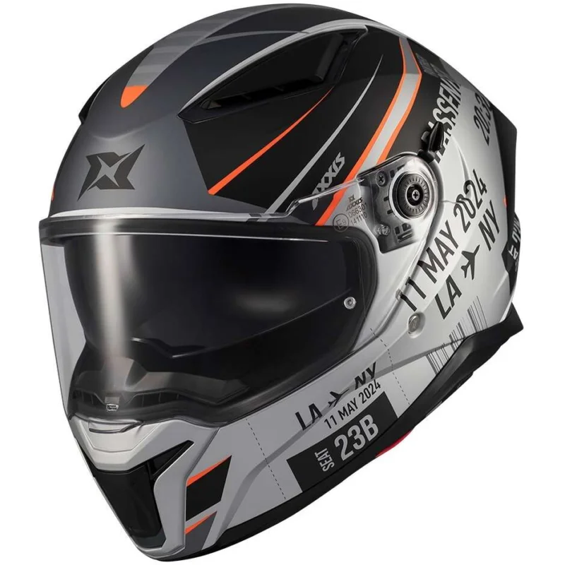 Prezzo Basso Axxis FF130SV Panther SV Passenger A1 Full Face Motorcycle Helmet Black/Grey