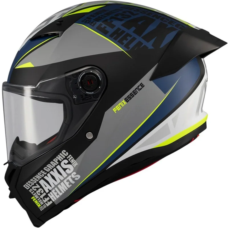 Axxis FF132 Fenix Essence C2 Full Face Motorcycle Helmet Grey Blue Solo Oggi