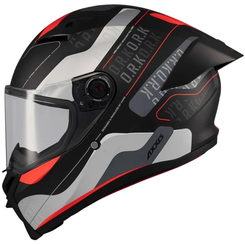 Axxis FF132 Fenix Ork B5 Full Face Motorcycle Helmet Black Silver Offerta