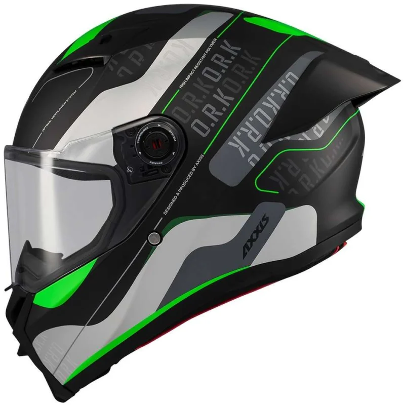 Offerta Lampo Axxis FF132 Fenix Ork B6 Full Face Motorcycle Helmet Black Green