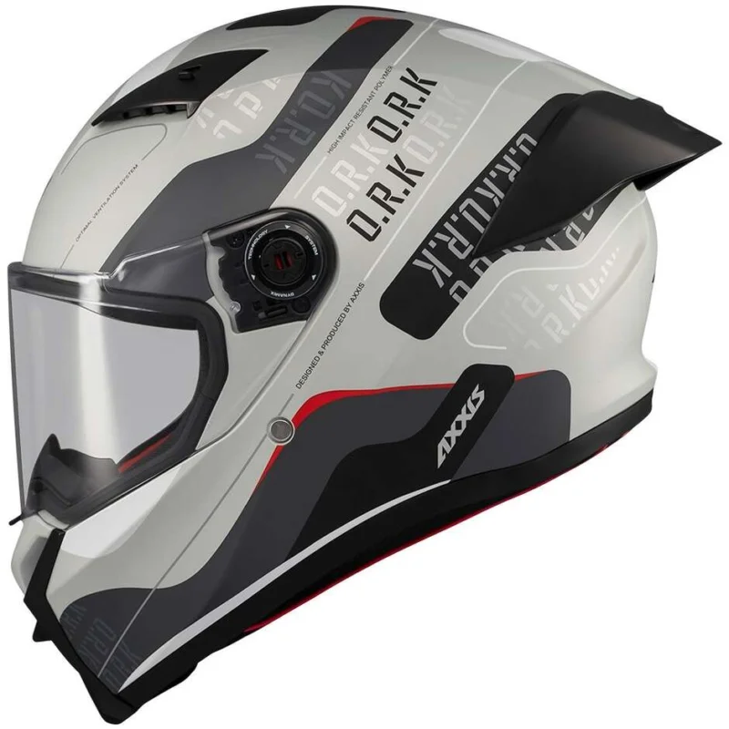 Affare Axxis FF132 Fenix Ork C2 Full Face Motorcycle Helmet Silver Black