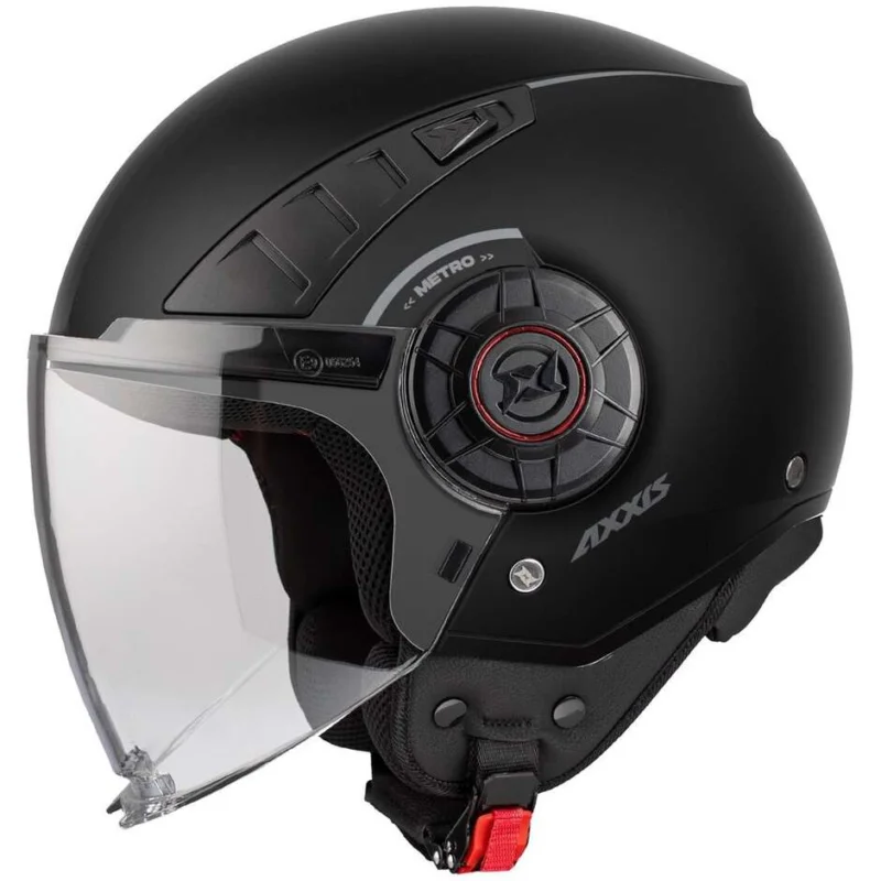 Axxis Jet Motorcycle Helmet of513b Metro S V2 Solid A1 Matt Black Occasione Imperdibile