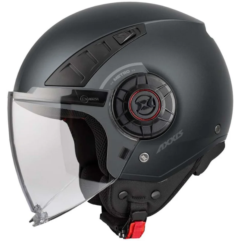 Axxis Jet Motorcycle Helmet of513b Metro S V2 Solid A2 Matt Titanium Compra Oggi Stesso