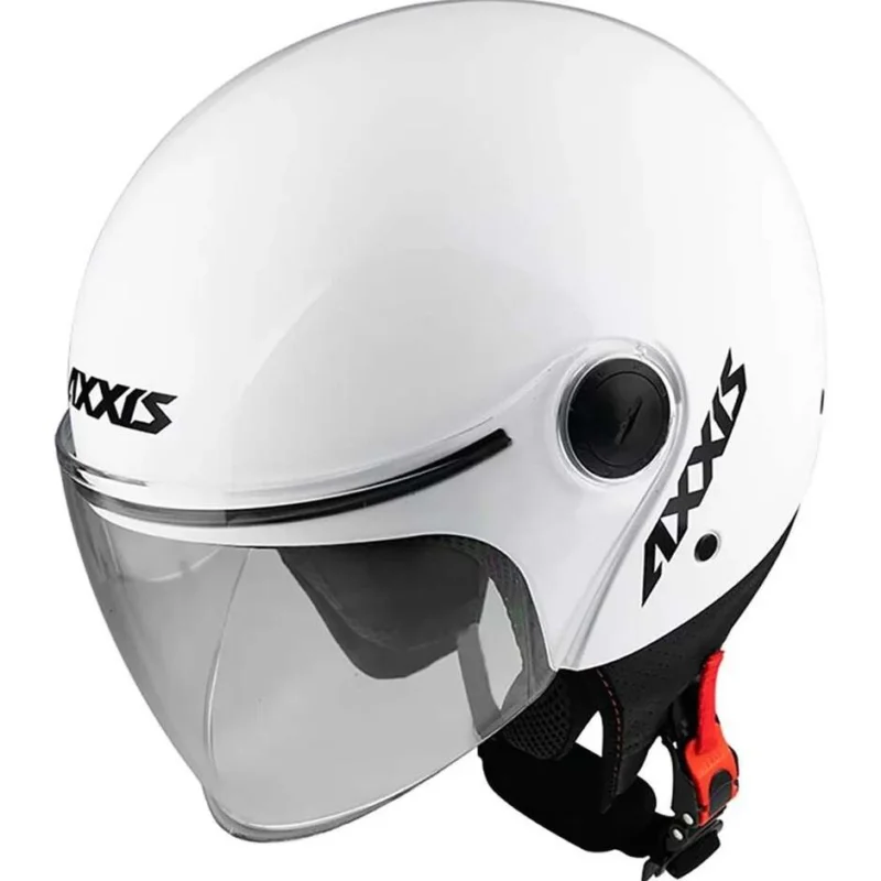 Axxis Jet of501b Square S Solid A0 Pearl White Motorcycle Helmet Offerta Limitata