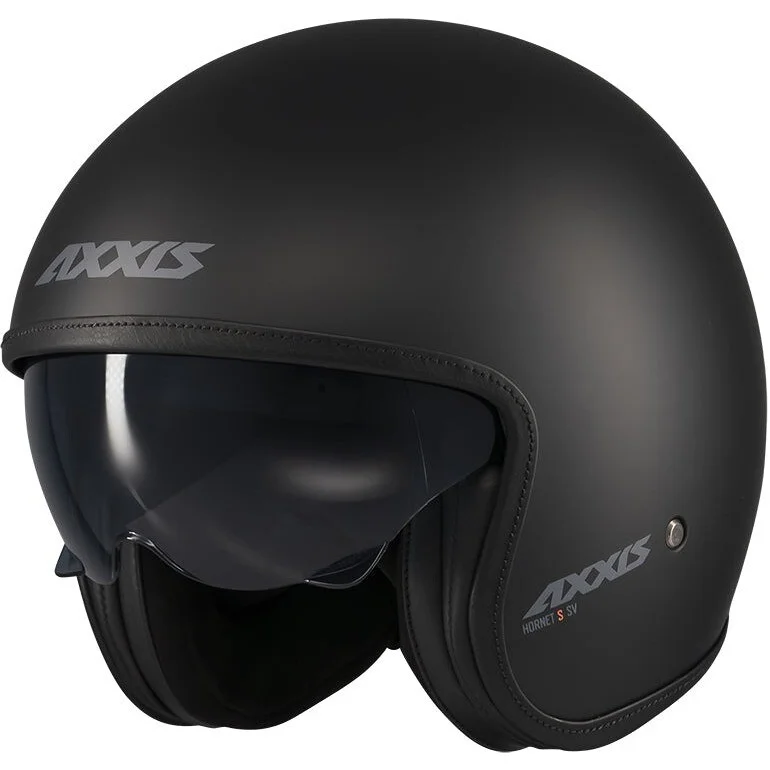 Spedizione Gratuita Axxis Jet of507 Hornet S SV Solid A1 Matt Black Motorcycle Helmet