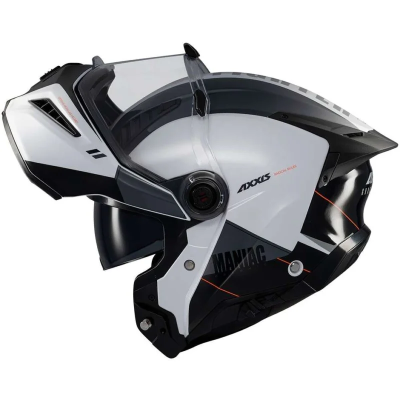 Axxis Modular Motorcycle Helmet fu409 SV Ghostfighter Maniac A2 White Black Occasione Imperdibile