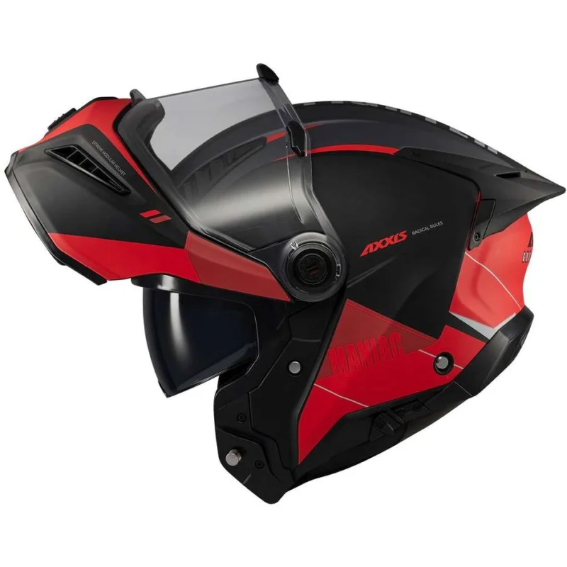 Axxis Modular Motorcycle Helmet fu409 SV Ghostfighter Maniac B5 Matte Black Red Saldi