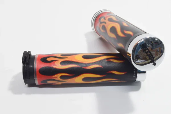 Professionale 02601FF - COPPIA MANOPOLE MOTO HARRI'S FIAMME FIRE CHIUSE L : 140MM