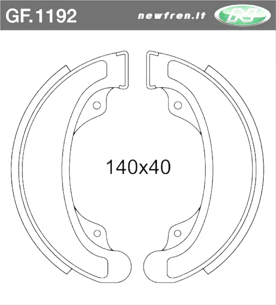 GF1192 - COPPIA GANASCE FRENO POSTERIORE NEWFREN HONDA CB 250 1978>1982 CM TB 250 1981 Compra Adesso