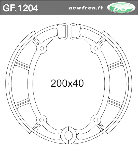 Compra Adesso GF1204 - COPPIA GANASCE FRENO POSTERIORE NEWFREN YAMAHA 535 VIRAGO 1987>2001 XVS DRAG STAR 650 1997>2004