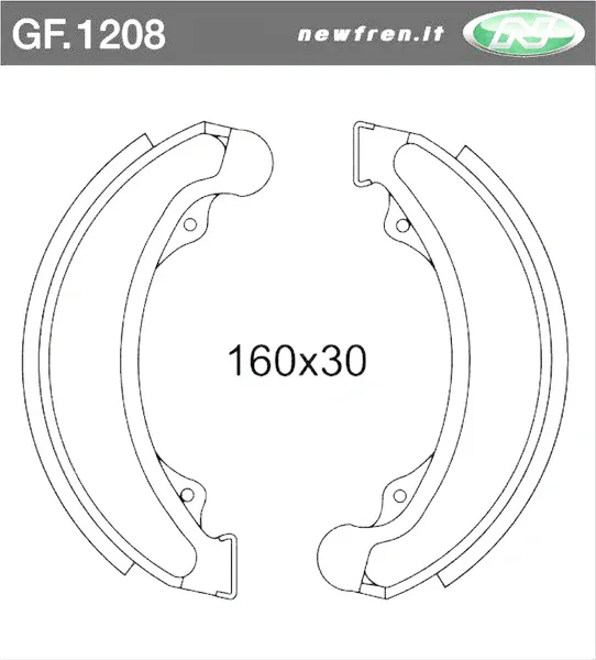 GF1208 - COPPIA GANASCE FRENO ANTERIORI NEWFREN HONDA CB 175 1974>1976 CB K1-K5 125 1972>1976 Promo Stagionale