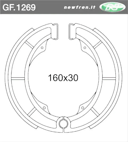 Prezzo Di Fabbrica GF1269 - COPPIA GANASCE FRENO POSTERIORE NEWFREN SUZUKIBIGDR S BIG 750 1987 - 1988