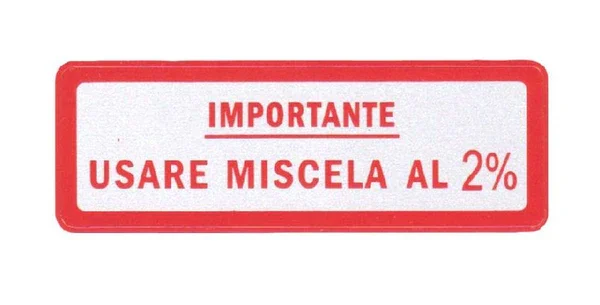 Compra Oggi Stesso 142720480 - TARGHETTA GRANDE "USARE MISCELA 2%" VESPA