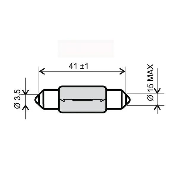 Direttamente Dal Produttore 246510125KIT3PZ - KIT 3 LAMPADE A SILURO 'RMS' 6V-15W 15X42