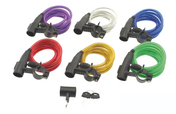 588000150 - LUCCHETTO IN ACCIAIO RICOPERTO IN NYLON CON 2 CHIAVI COLORI MISTI Scelto Dai Clienti