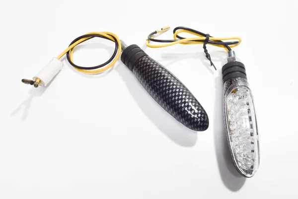 STR-677.22CA - COPPIA FRECCE MINI STICK LED VETRO TRASPARENTI CARBONIO MOTO Esclusivo