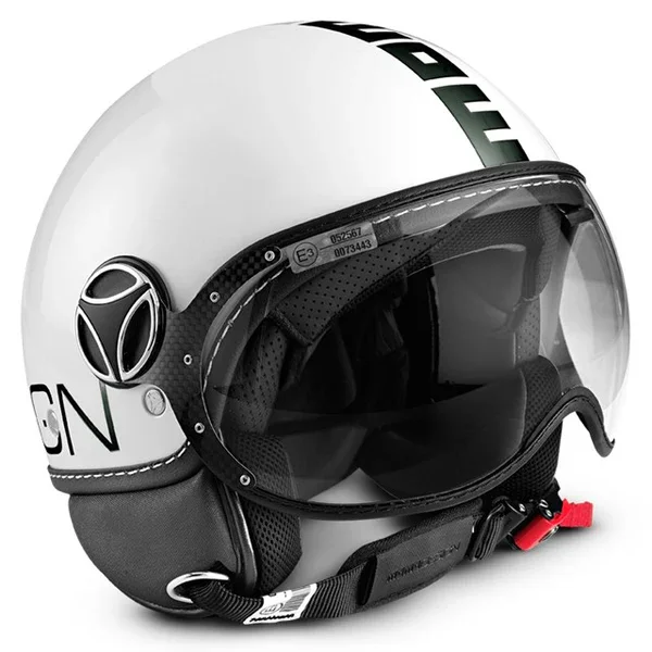 Compra Adesso 10010020064 - CASCO MOMO DESIGN CLS BIANCO LUCIDO NERO -TAGLIA:"M"