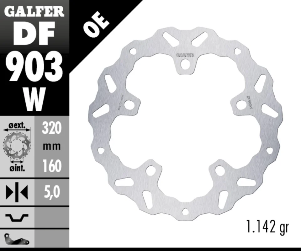 Prezzo Ridotto Galfer Disco Freno Antreriore WAVE FIXED 320X5mm per HARLEY DAVIDSON PAN AMERICAModelli: 2021 DF903W