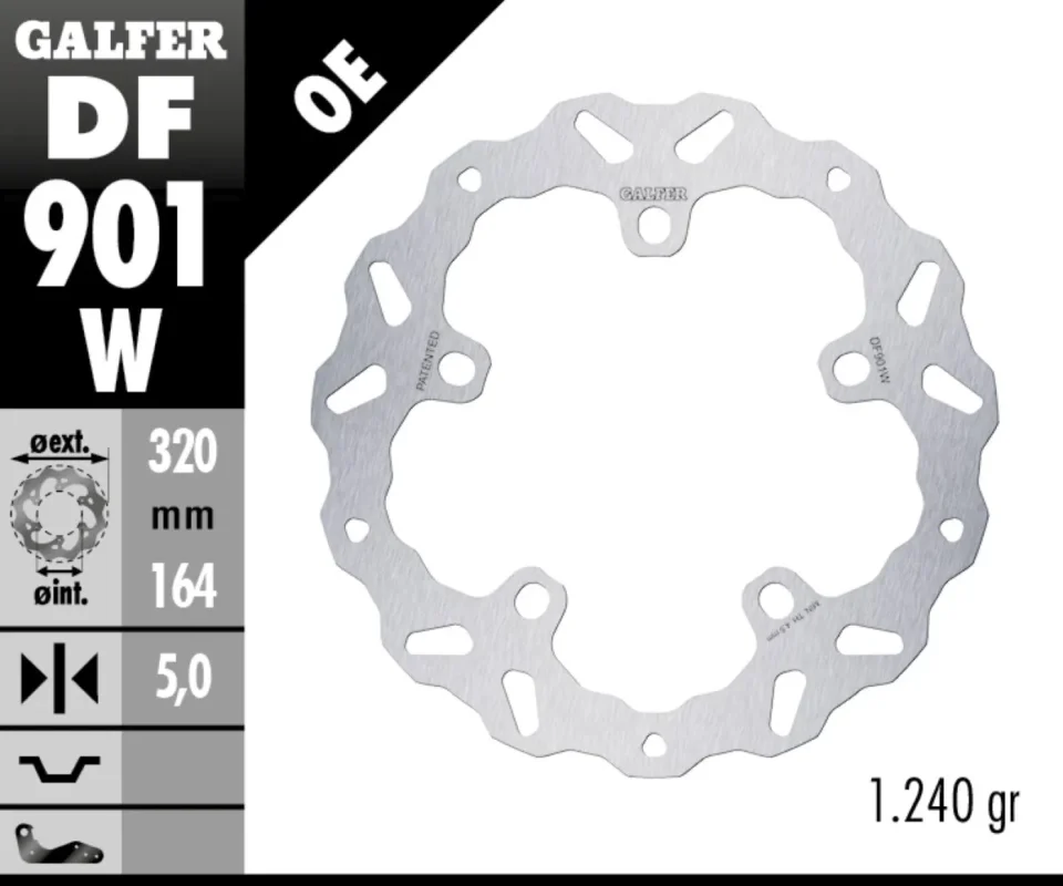 Offerta Speciale Galfer Disco Freno Antreriore WAVE FIXED 320X5MM per HARLEY DAVIDSON FLHX/i STREET GLIDEModelli dal 2024 al 2026 DF901W