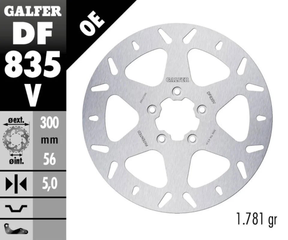 Galfer Disco Freno Antreriore ROUND FIXED 300x5mm per HARLEY DAVIDSON XL883N IRON 883Modelli: 2022 DF835V Spedizione Gratuita