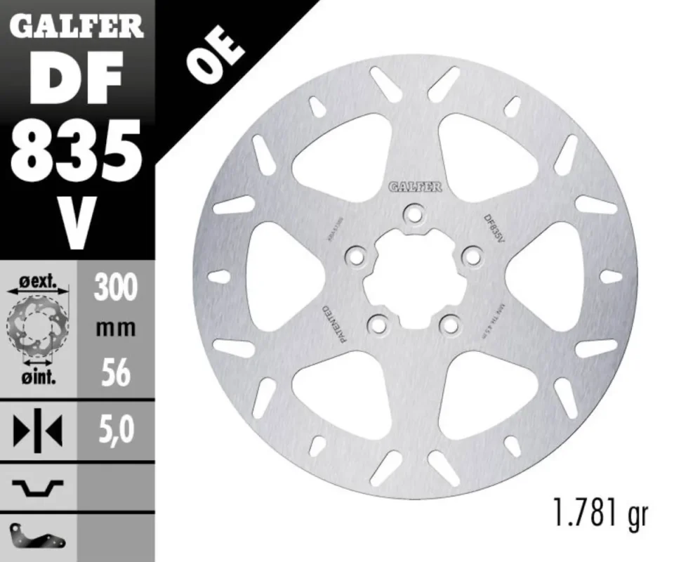 Galfer Disco Freno Antreriore ROUND FIXED 300x5mm per HARLEY DAVIDSON FLHTCUTG TRI GL ULModelli dal 2017 al 2018 DF835V Prezzo Ridotto
