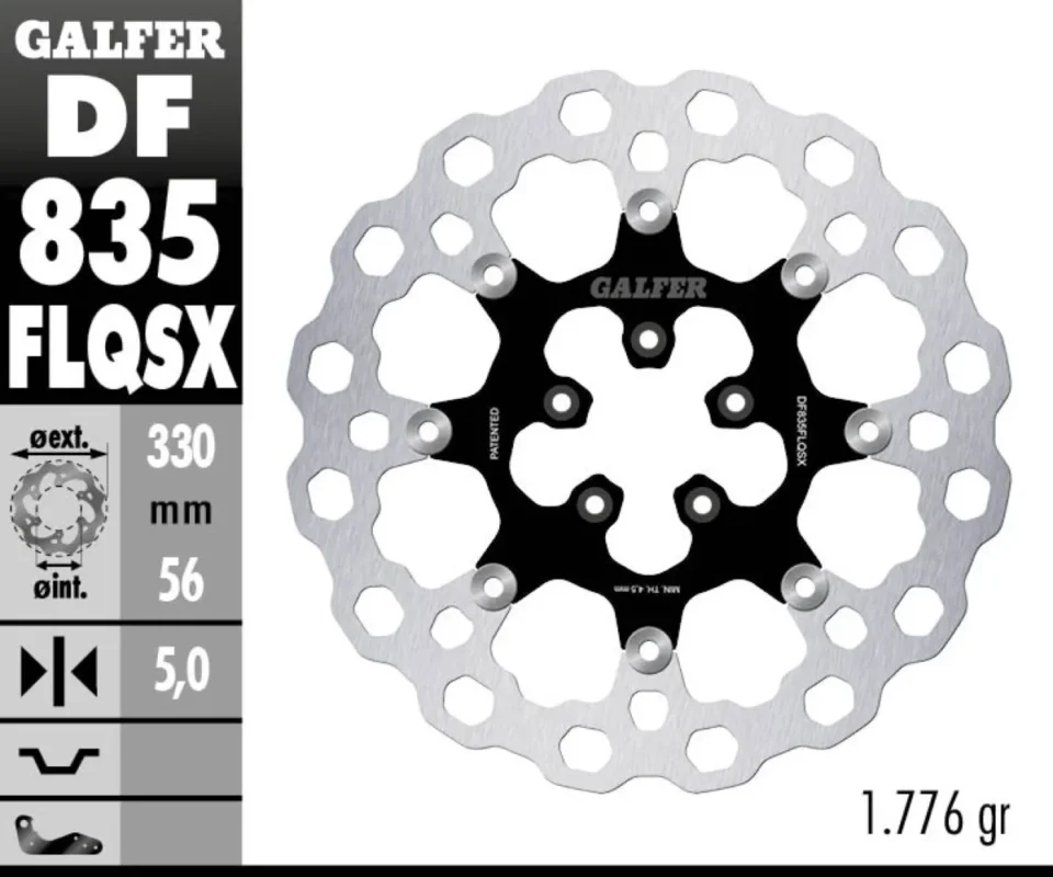 Galfer Disco Freno Antreriore CUBIQ FLOATING SUPER OSIZE 330x5mm per HARLEY DAVIDSON FXD SWITCHBACKModelli: 2012 DF835FLQSX Non Perdere