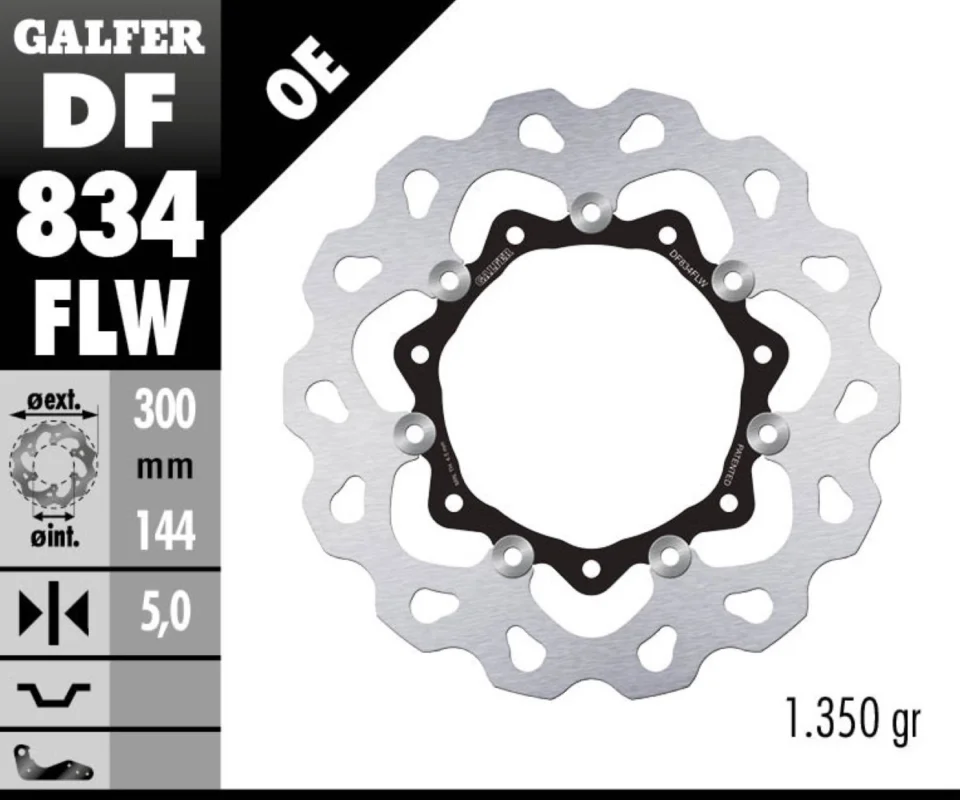 Galfer Disco Freno Antreriore W FLOATING (C. STEEL) 300x5mm per HARLEY DAVIDSON FLTRXSE2 CVO R GLIDE AGITATORModelli: 2013 DF834FLW Prezzo Di Fabbrica