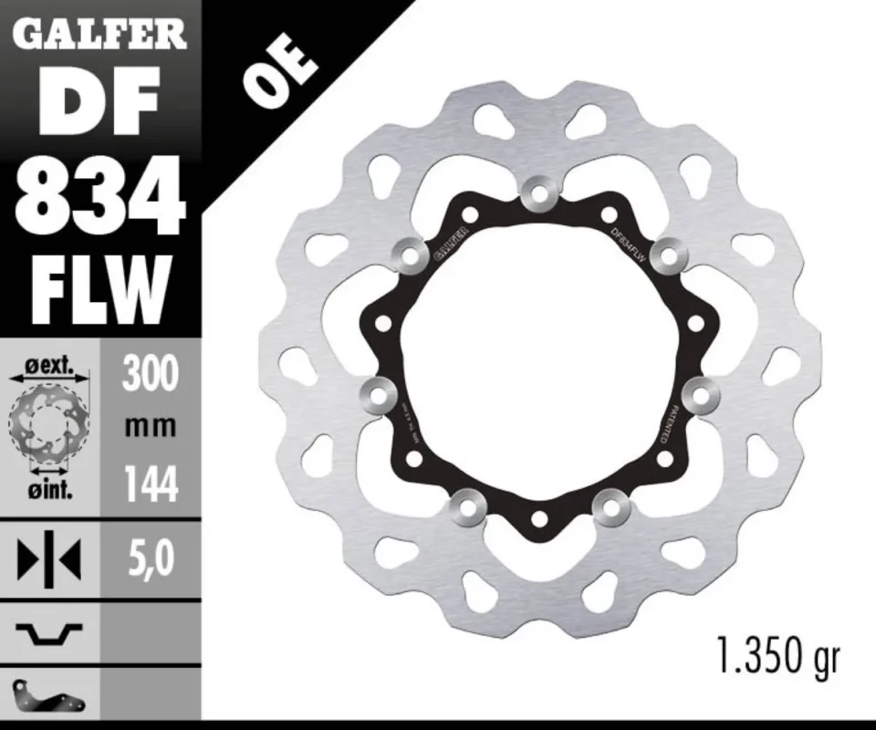 Galfer Disco Freno Antreriore W FLOATING (C. STEEL) 300x5mm per HARLEY DAVIDSON FLHTK EGLIDE UL LTD AGITATORModelli dal 2011 al 2013 DF834FLW Prezzo Conveniente