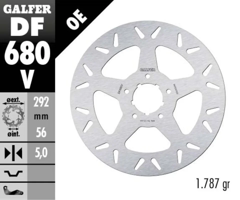 Spedito Oggi Galfer Disco Freno Antreriore ROUND FIXED 292x5mm per HARLEY DAVIDSON FLSTC HERITAGE CLASSIC Modelli dal 2009 al 2012 DF680V