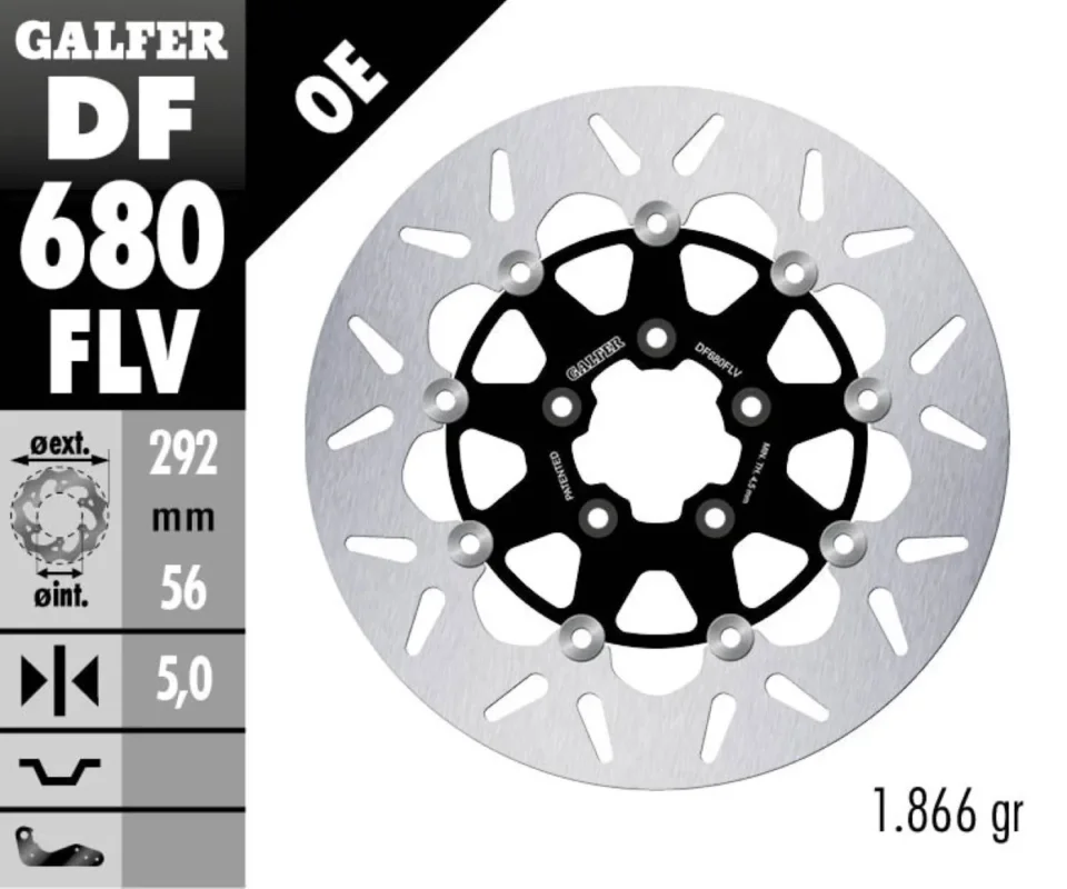 Occasione Imperdibile Galfer Disco Freno Antreriore ROUND FLOATING 292x5mm per HARLEY DAVIDSON FLHRSEIModelli: 2002 DF680FLV