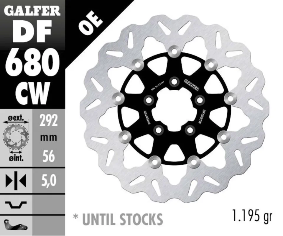 Sconto Galfer Disco Freno Antreriore W FLOATING CMP ALU 292x5mm per HARLEY DAVIDSON FLSTFB FAT BOY SPECIALModelli: 2010 DF680CW