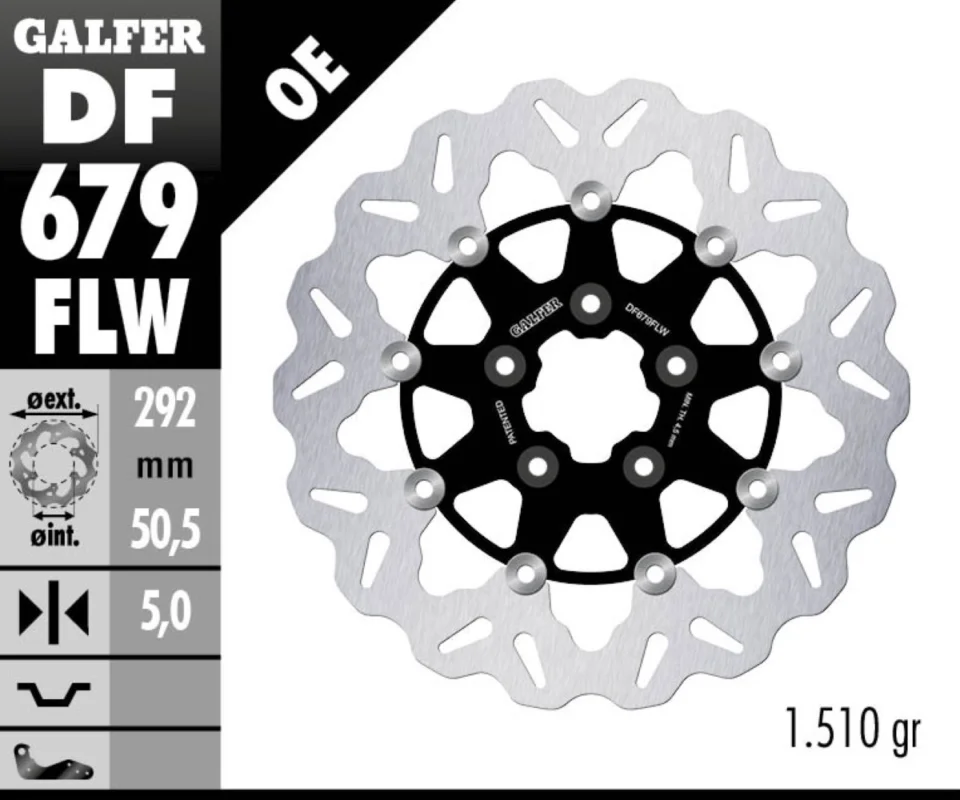 Galfer Disco Freno Antreriore W FLOATING (C. STEEL) 292x5mm per HARLEY DAVIDSON XLH 1100Modelli dal 1987 al 1988 DF679FLW Pagamento Sicuro