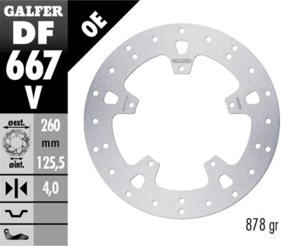 Galfer Disco Freno Antreriore ROUND FIXED 260X4MM per PIAGGIO X9 EVOLUTION LEFT/IZQ.Modelli dal 2004 al 2005 DF667V Di Tendenza