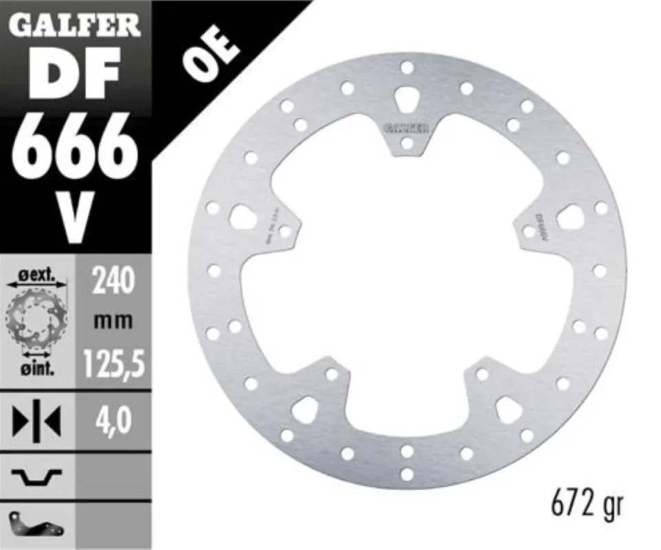 Ultima Occasione Galfer Disco Freno Antreriore ROUND FIXED 240X4MM per GILERA-PIAGGIO DNA 50 (G)Modelli: 2000 DF666V