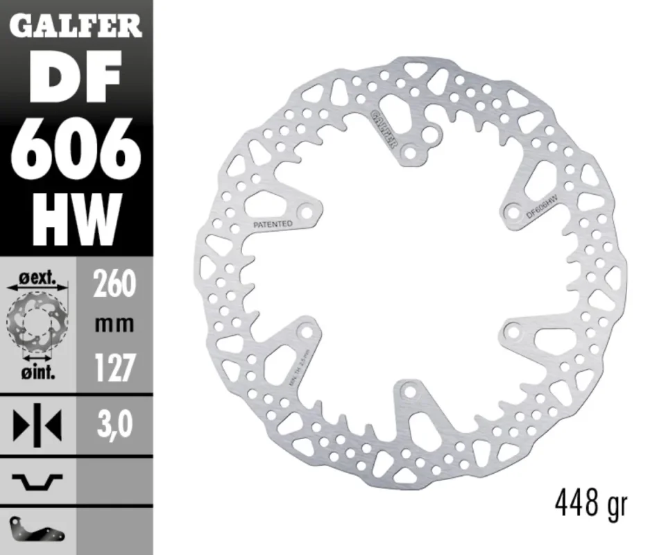 Galfer Disco Freno Antreriore SHARK FIXED 260X3MMper KTM 450 EXCModelli: 2003 DF606HW Ultimissimo Modello