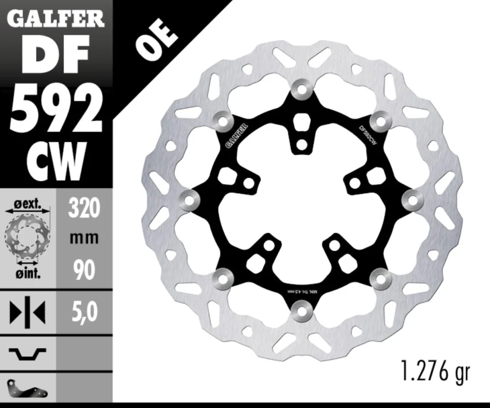 Economico Galfer Disco Freno Antreriore W FLOATING ( C. ALU.) 320X5mm per KTM 390 ADVENTURE CAST WHEELSModelli: 2022 DF592CW