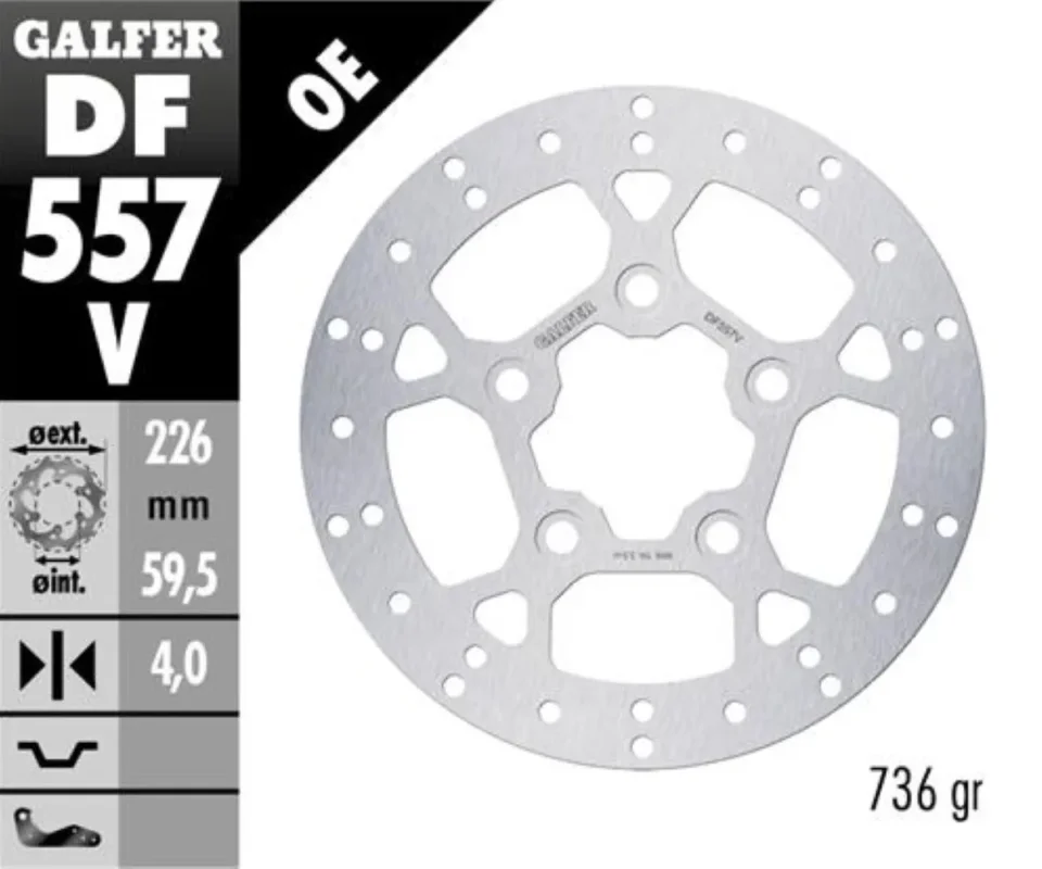 Spedizione Espresso Galfer Disco Freno Antreriore ROUND FIXED 226X4MM per SYM SYMPHONY 125 SModelli dal 2010 al 2017 DF557V
