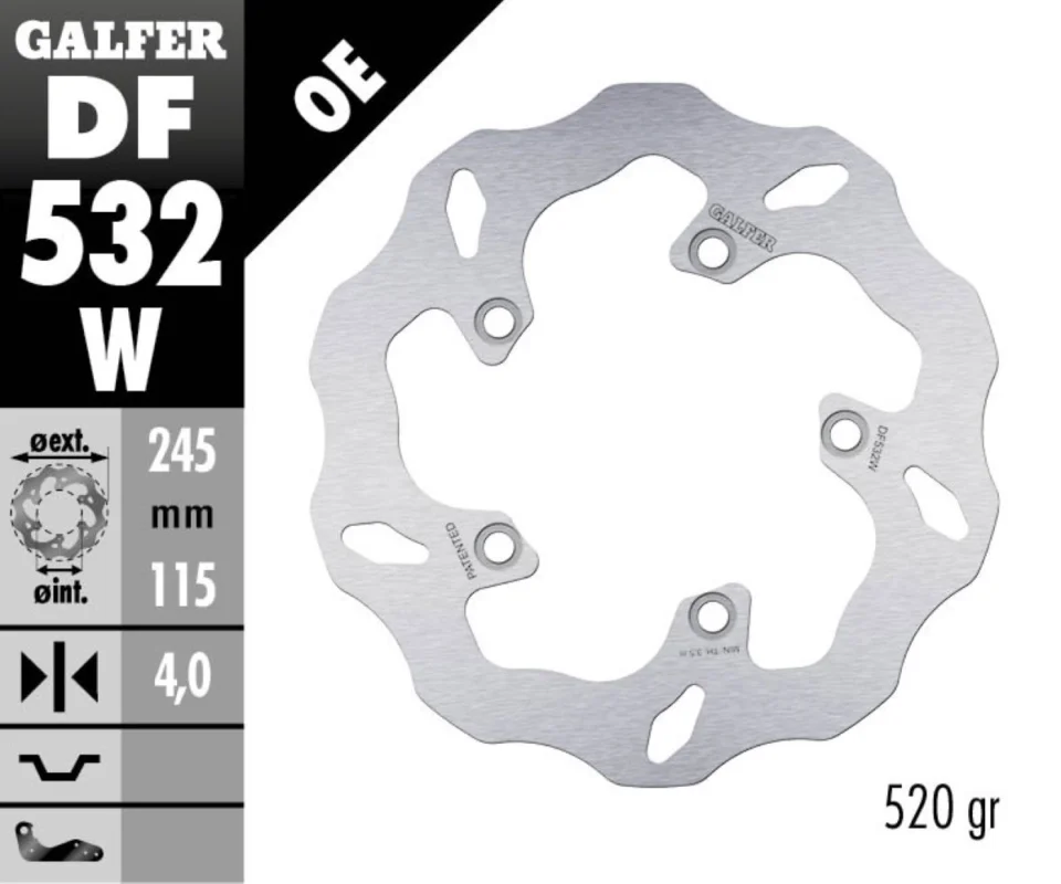 Galfer Disco Freno Antreriore WAVE FIXED 245x4mm per YAMAHA VIETNAM Y 15 ZRModelli: 2017 DF532W Affare